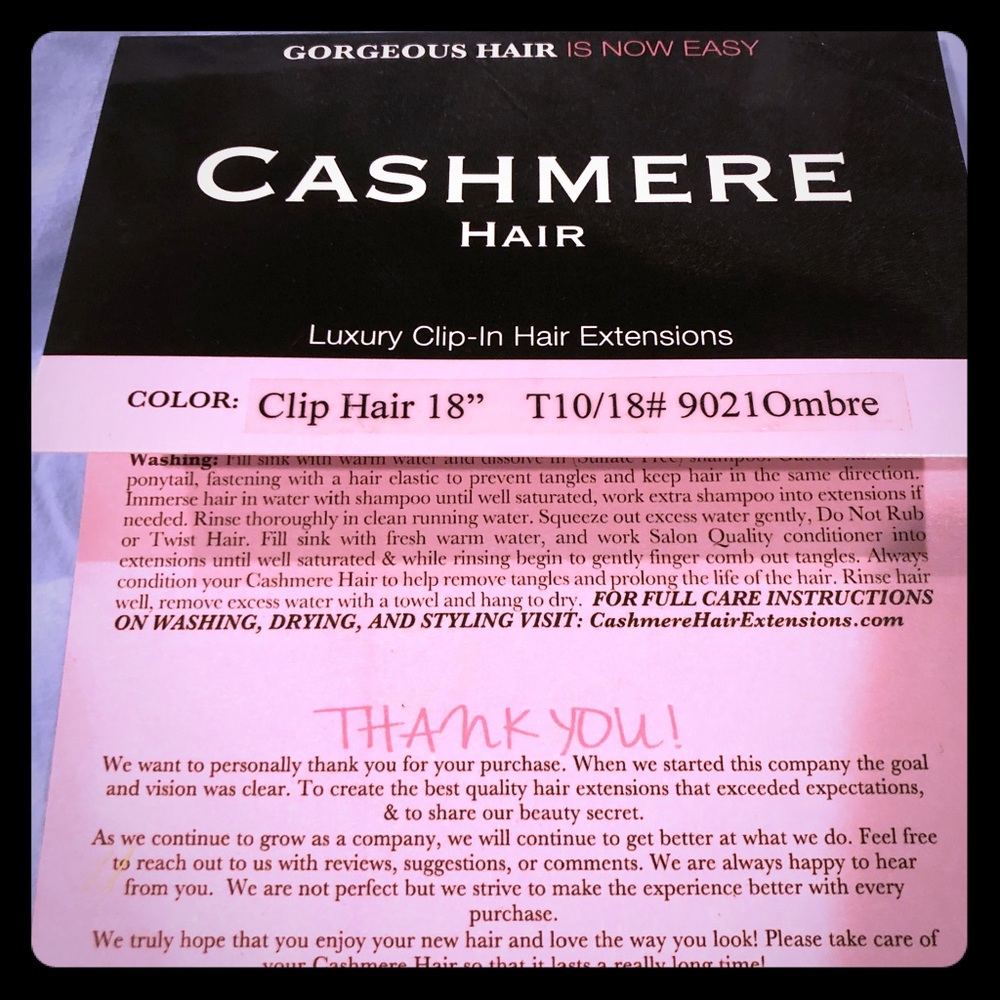 New never used Cashmere genuine hair extensions.